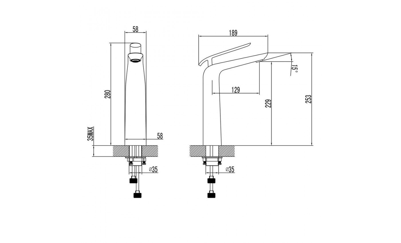 Приобрести lemark смеситель для раковины melange, высокий белый\хром lm4909cw