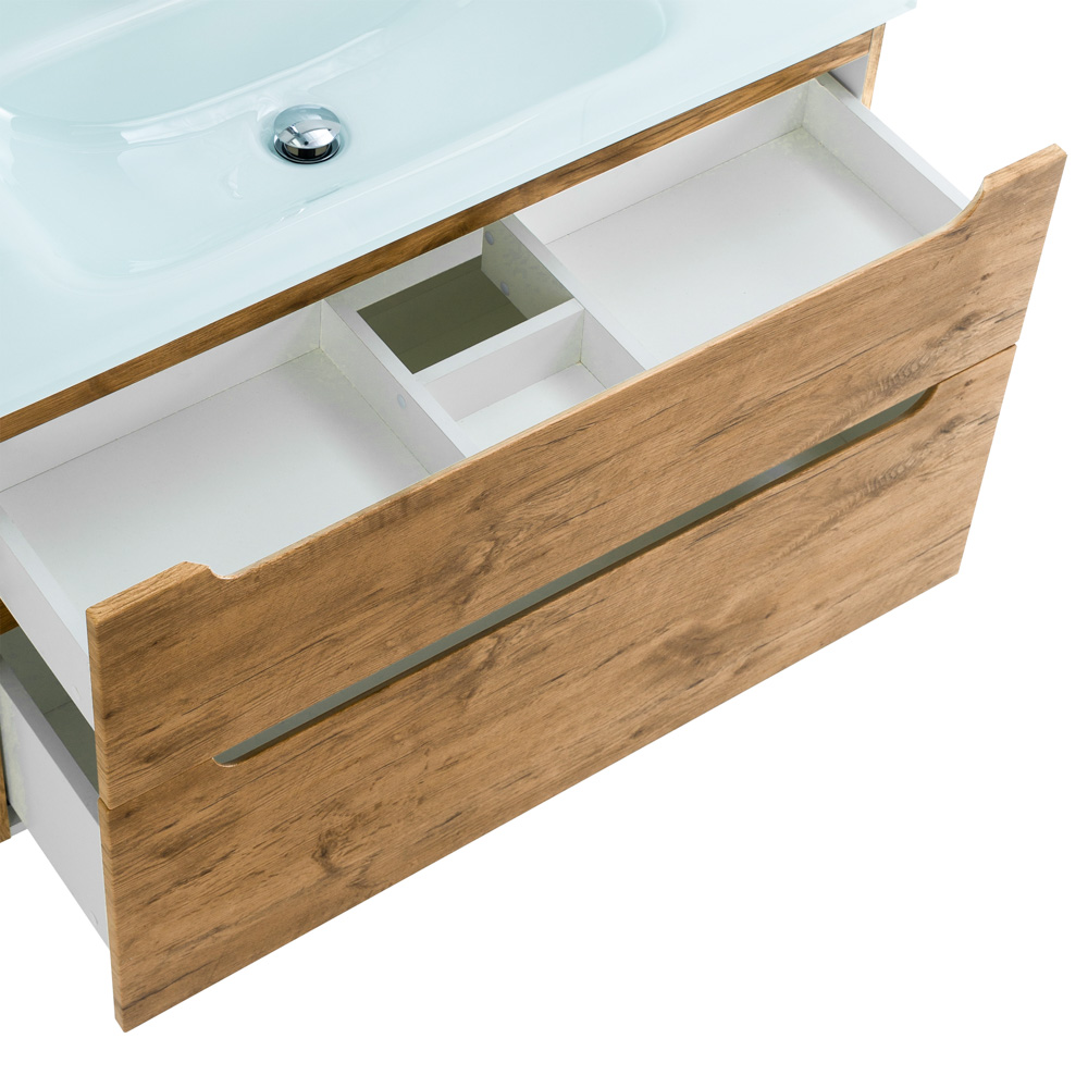 Приобрести belbagno тумба с раковиной etna-h60 100 см, подвесная rovere nature, стеклянная раковина