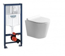 Инсталляция Grohe Rapid SL 3 в 1 с подвесным унитазом Azario Nova c сиденьем микролифт 38772001+AZ2217