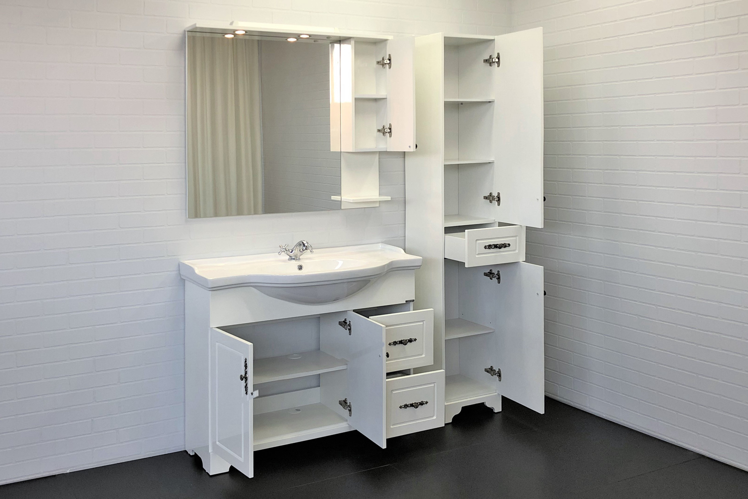 Приобрести сomforty зеркало-шкаф "севилья-100" слоновая кость