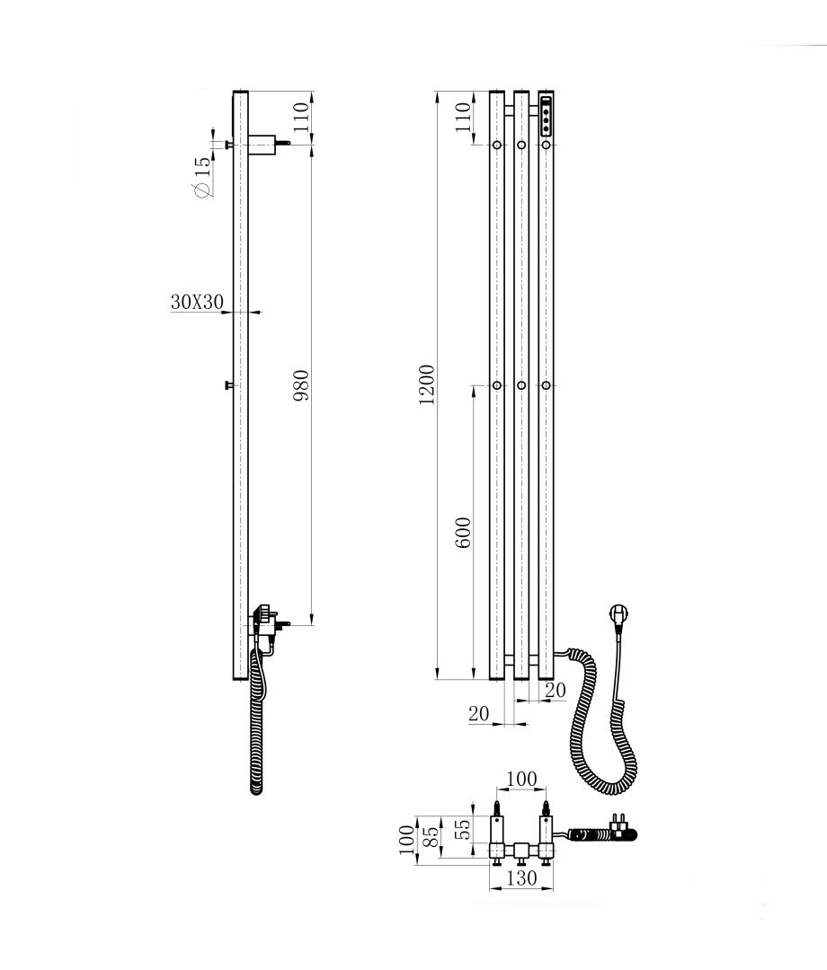 Приобрести полотенцесушитель электрический wonzon & woghand, брашированное золото (ww-al73312-bg)