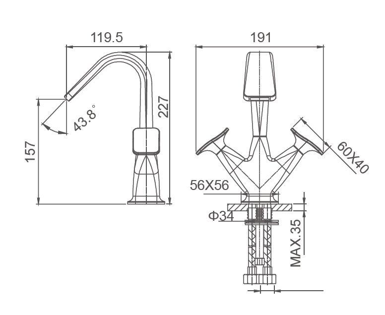 Приобрести смеситель для раковины высокий wonzon & woghand shakespeare, темное золото (ww-651103-dg)
