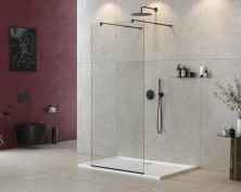 Cezares Душевая перегородка LIBERTA 80 см, черная LIBERTA-L-2-80-C-NERO