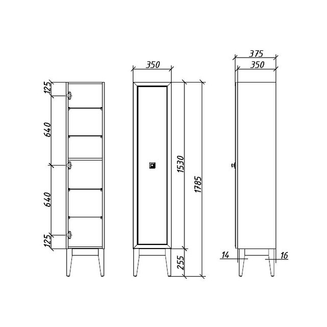 Приобрести caprigo пенал напольный metropol 35 см, правосторонний, белый\золото 36150l-sf027