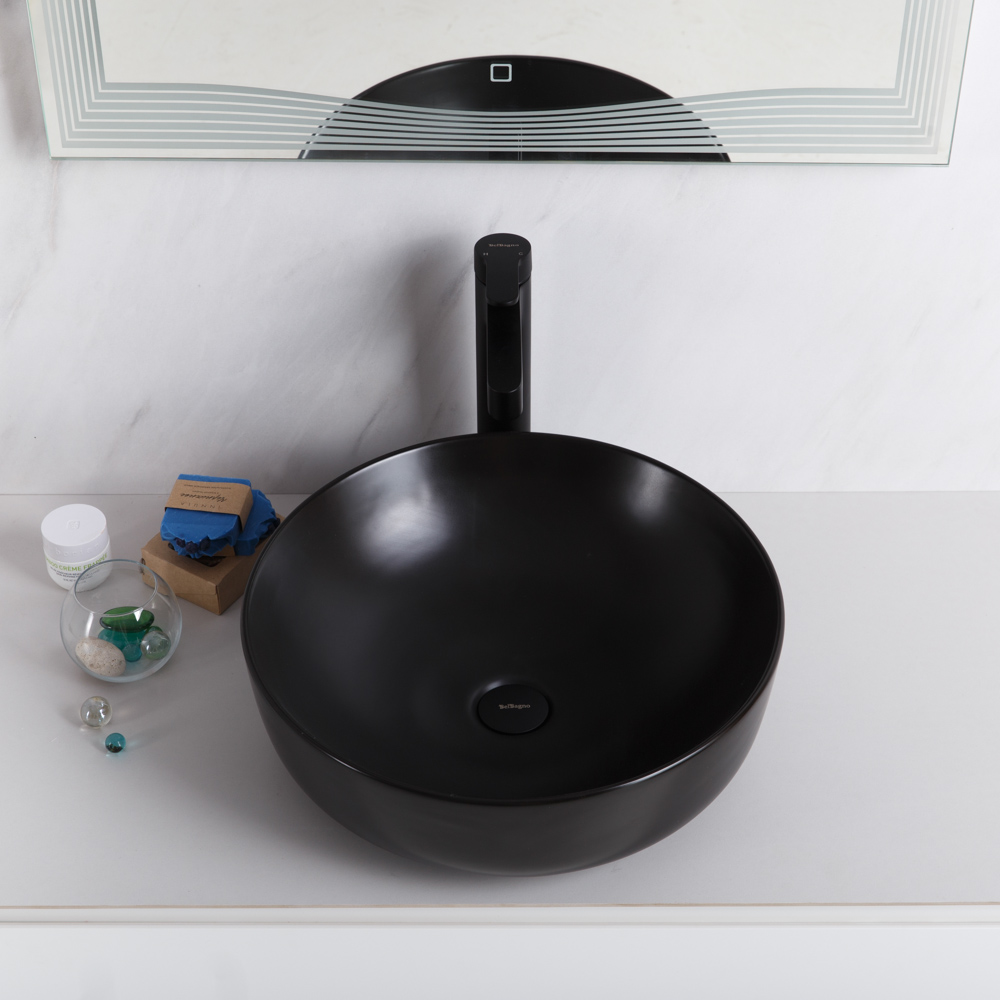 Приобрести belbagno накладная раковина 41х41 см, черная матовая bb1315-h301