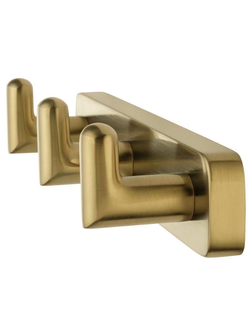 Приобрести вешалка с 3 крючками для ванной wonzon & woghand graffity, брашированное золото (ww-9335-bg)