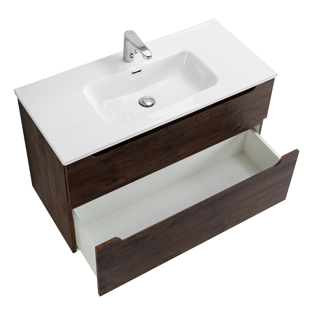 Приобрести belbagno тумба с раковиной etna-h60 90 см, подвесная rovere moro, белая раковина