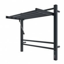 Terminus Полотенцесушитель Горизонт П8 60х60 см, с полкой, электрический, черный матовый