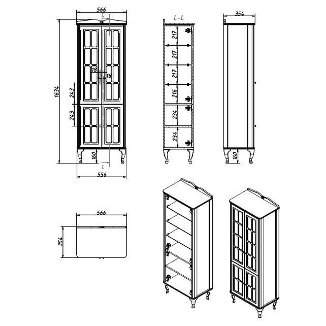 Приобрести caprigo пенал borgo 60 см, серый, эмаль