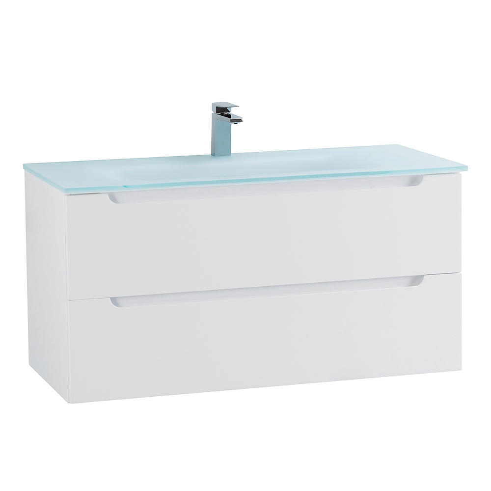 Приобрести belbagno тумба с раковиной etna 100 см, подвесная bianco opaco, стеклянная раковина