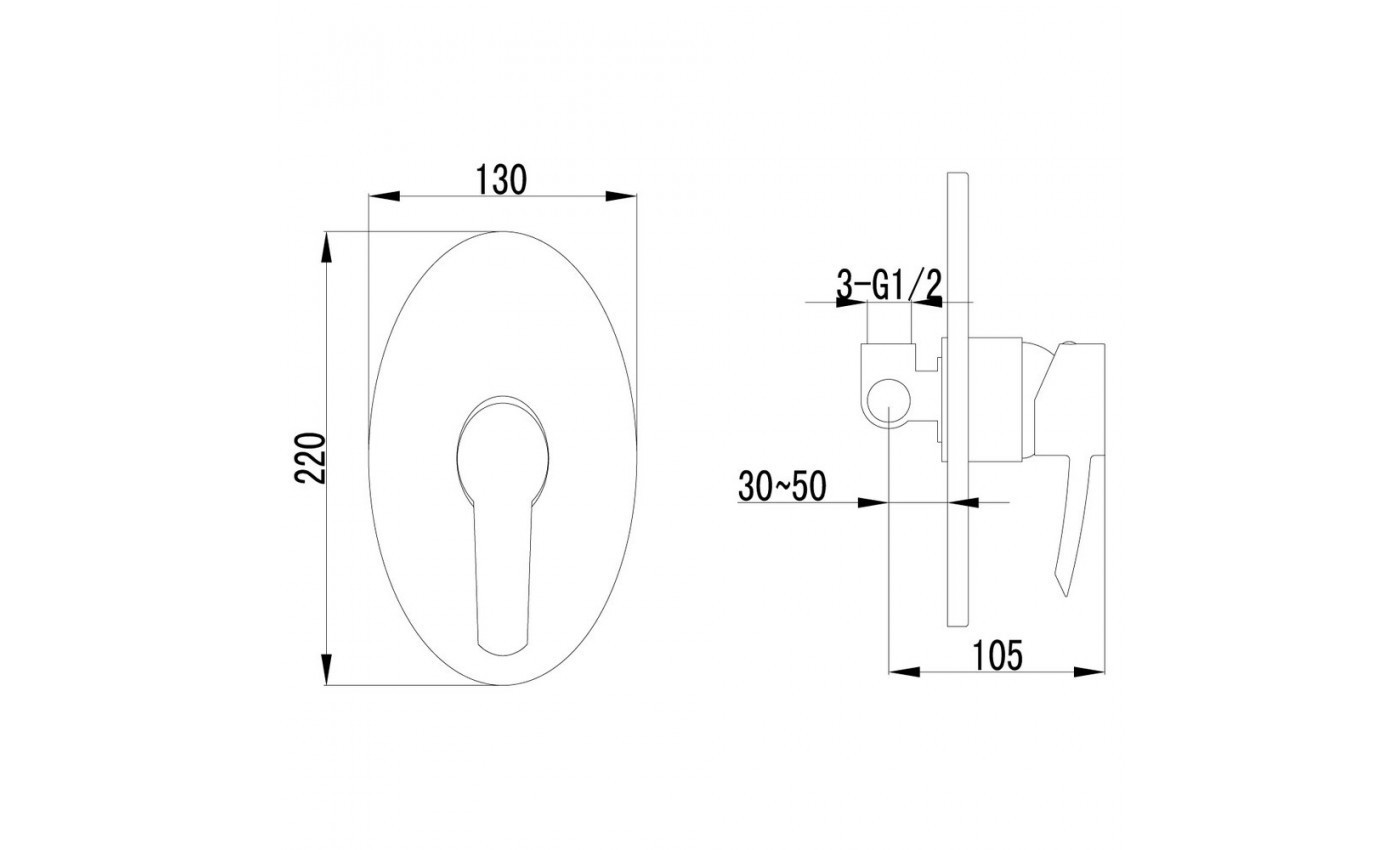 Приобрести lemark смеситель для душа atlantiss, скрытый монтаж, хром lm3223c