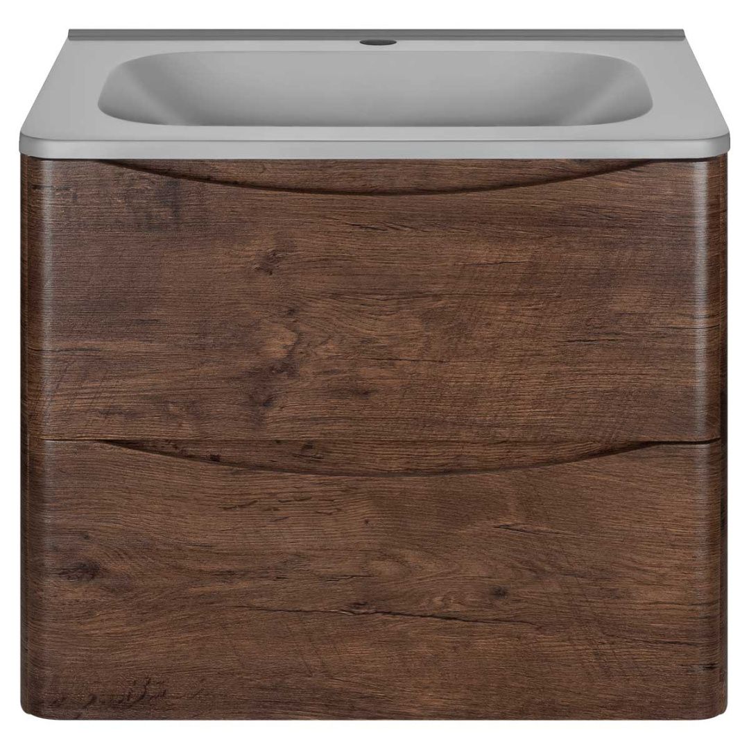 Приобрести vincea тумба подвесная paola 60 см, темное дерево с серой матовой раковиной vmc-2p600rw;vcb-2vp600g