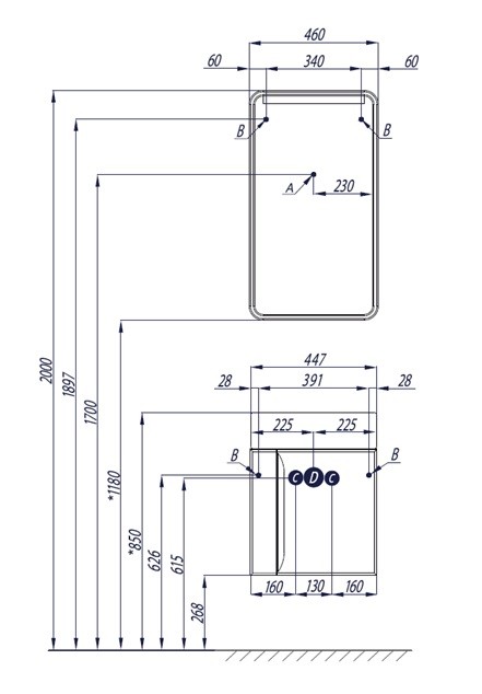 Приобрести тумба с раковиной акватон вита, подвесная, 46 см, белый/ясень шимо