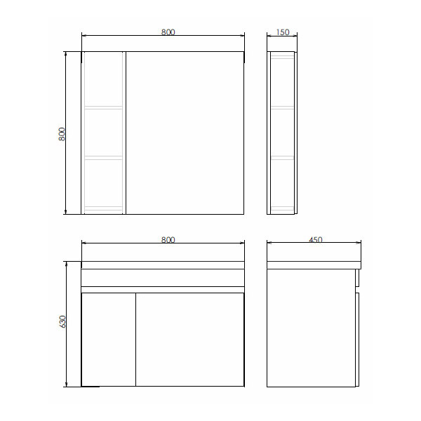 Приобрести сomforty зеркало-шкаф осло-80 бетон светлый