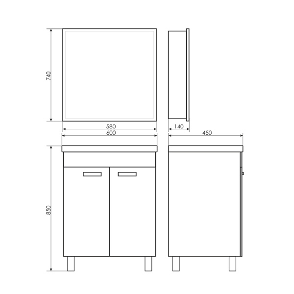 Приобрести сomforty зеркало-шкаф "диана-60", белый глянец