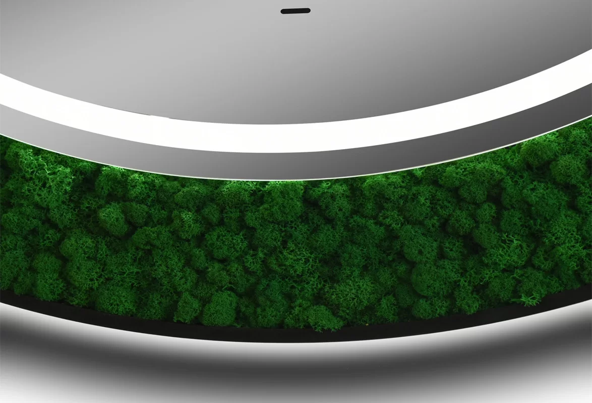 Приобрести continent зеркало с подсветкой forest 80х80 см, натуральный стабилизированный мох