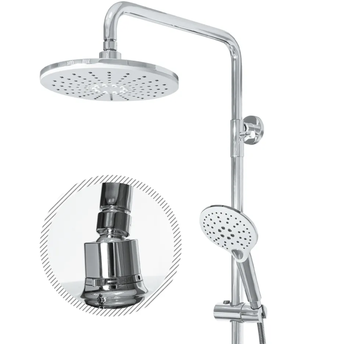 Приобрести grocenberg душевая система, белая\хром gb7009wc