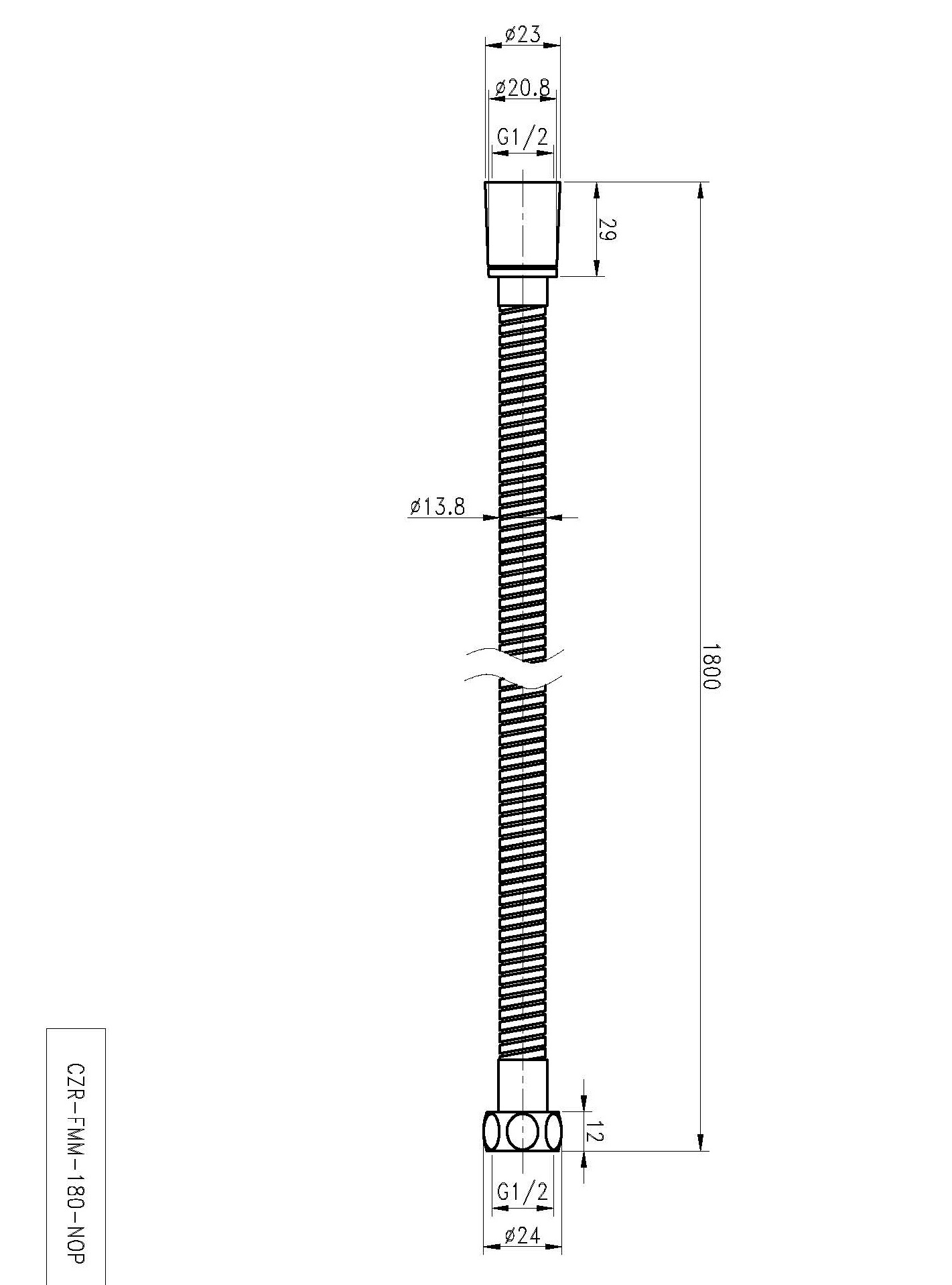 Приобрести cezares шланг для душа czr-fmm-180-nop