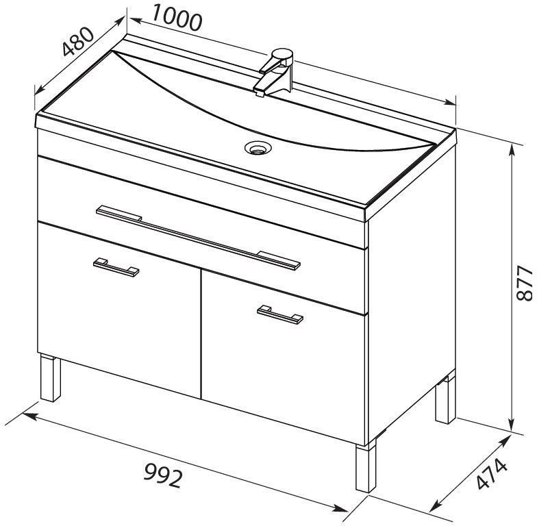 Приобрести aquanet тумба с раковиной верона 100 см, белая 00287662