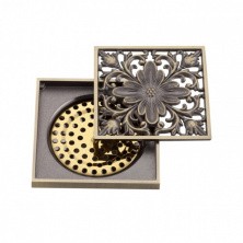 Gappo Душевой трап G81003-4 с решеткой, бронза 20411