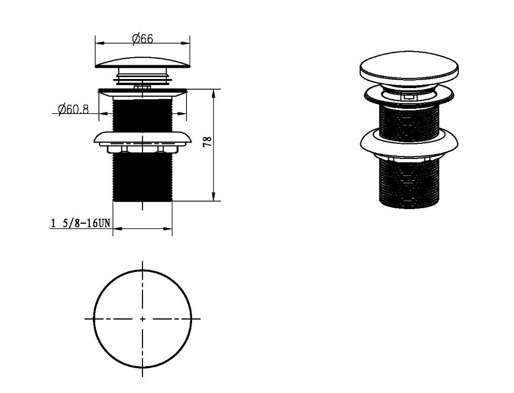 Приобрести boheme донный клапан imperiale, без перелива, золото 611