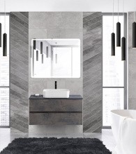 Cezares Тумба со столешницей MOLVENO 46 100 см Ossido, темно коричневая MOLVENO 46-100-2C-SO-OSS