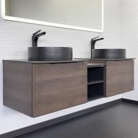 Приобрести сomforty тумба со столешницей и двумя раковинами портленд-150 дуб шоколадно-коричневый