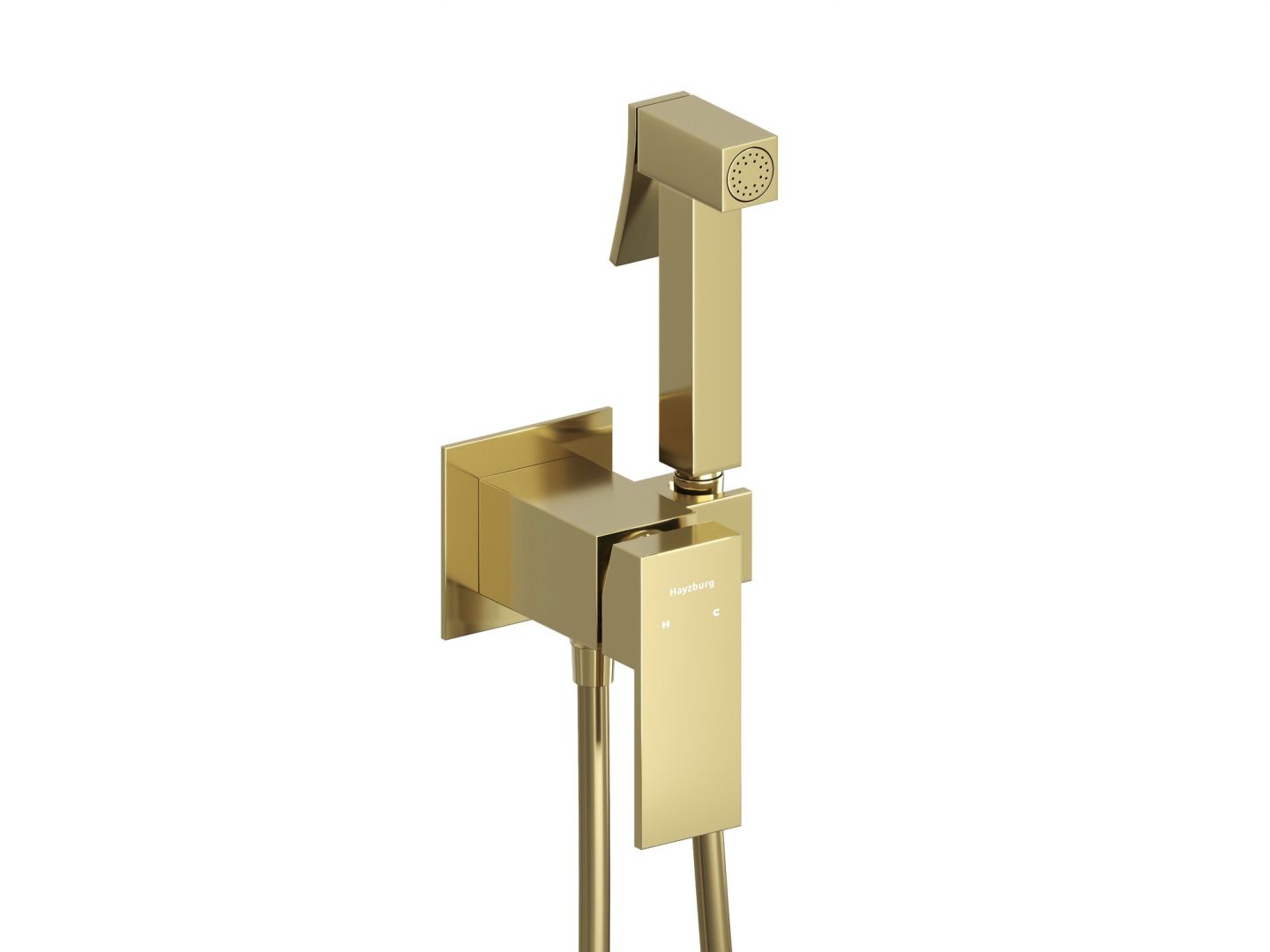 Приобрести hayzburg встраиваемый смеситель с гигиеническим душем, золото hb-1005go