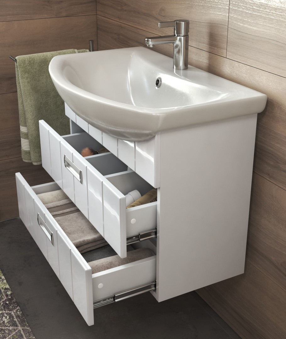 Приобрести vigo тумба с раковиной diana 70см, 2 ящика, подвесная, белая tp.dia.bal.70.2y