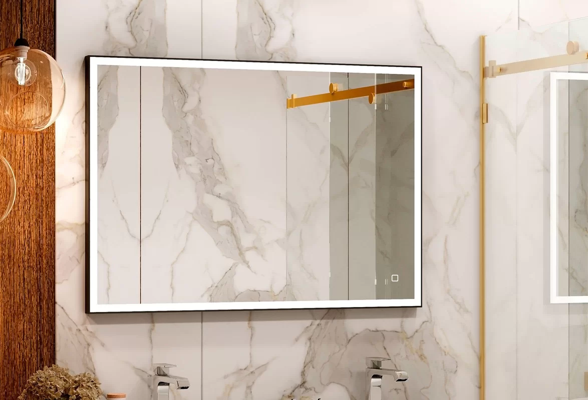 Приобрести continent зеркало с подсветкой solid black 100х80 см, черное