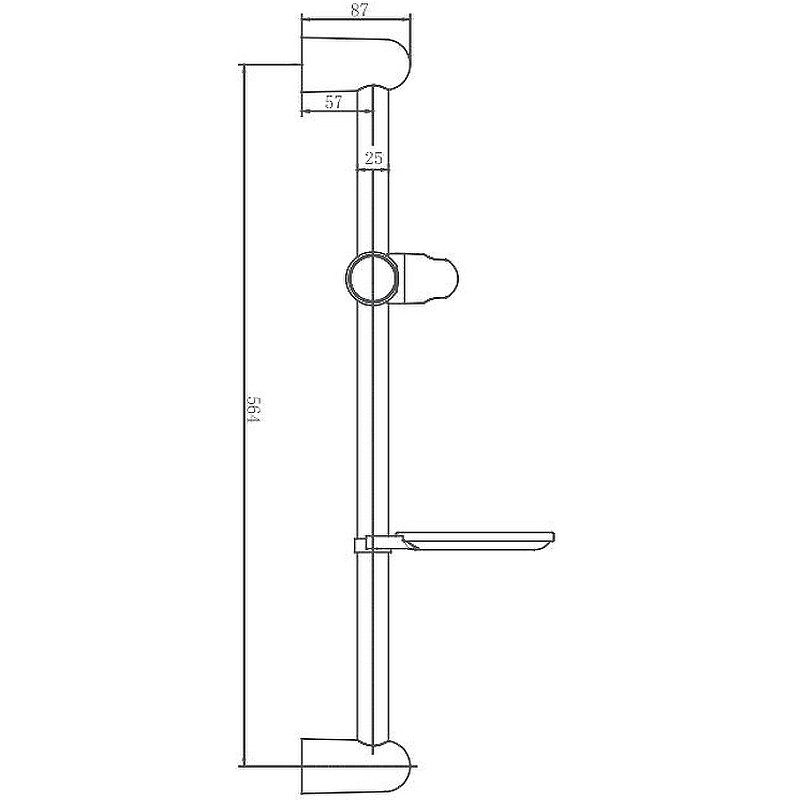 Приобрести haiba душевая штанга 564мм, хром hb-8003