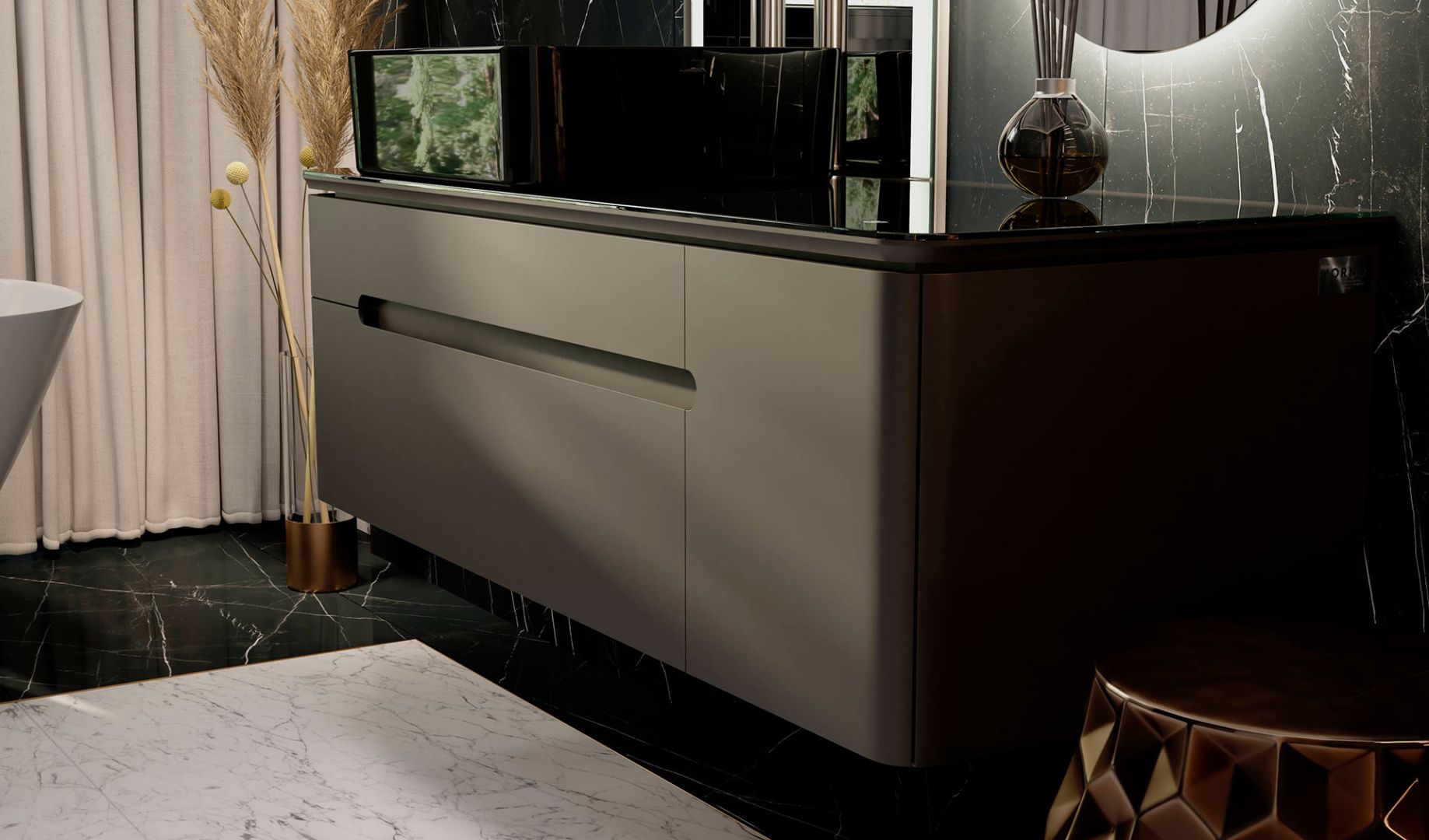 Приобрести jorno тумба подвесная shine 120 см со столешницей, bluetooth, антрацит