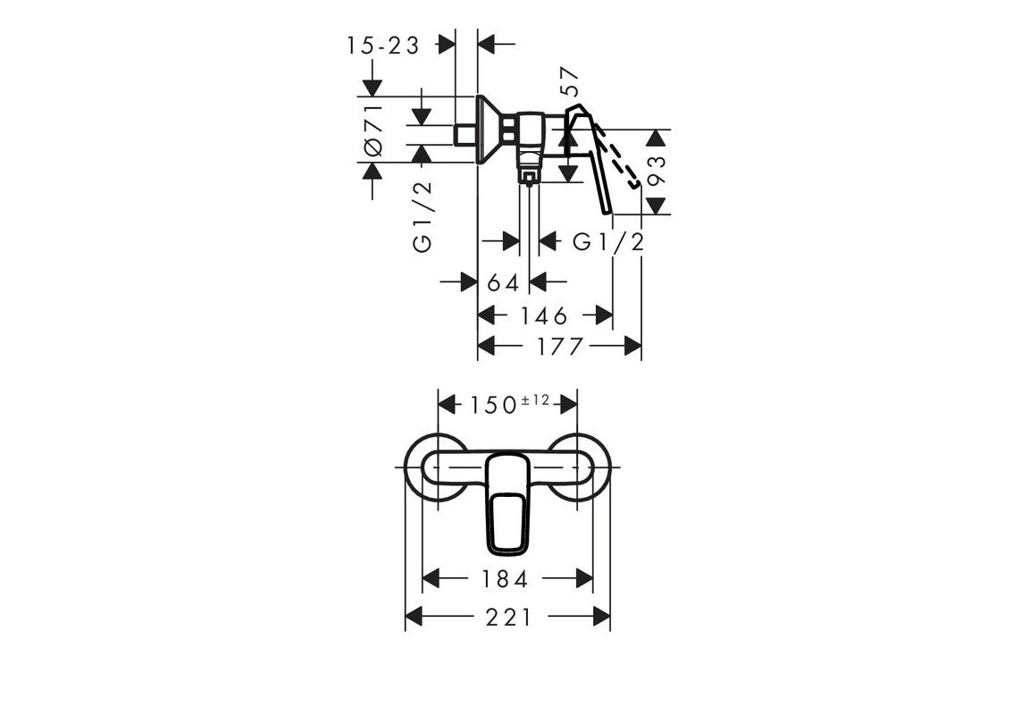 Приобрести смеситель для душа hansgrohe logis loop 71247000