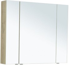 Aquanet Зеркальный шкаф Алвита New 100 см, дуб веллингтон белый