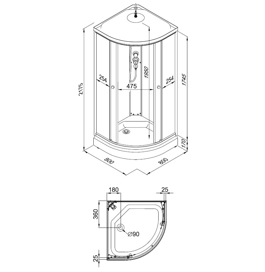 Приобрести тритон душевая кабина ультра а 80x80 см, белая, прозрачное щ0000040485