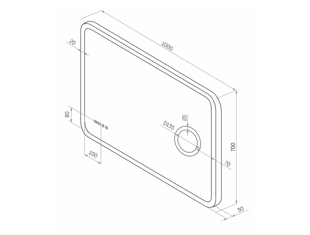 Приобрести continent зеркало bliss 100х70 см с подсветкой, часами, датчиком температуры, увеличительной линзой, белое