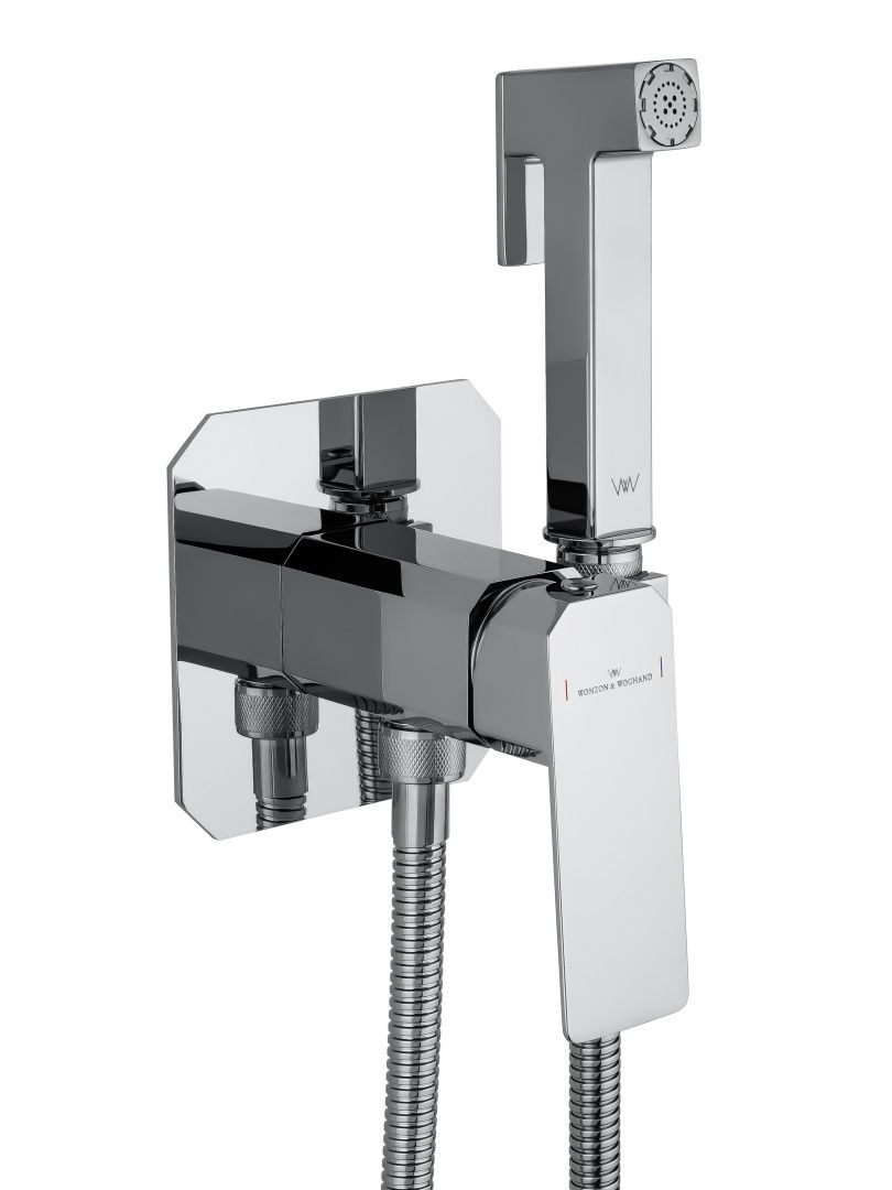 Приобрести смеситель с гигиеническим душем встраиваемый wonzon & woghand diamond, хром (ww-88829011-cr)