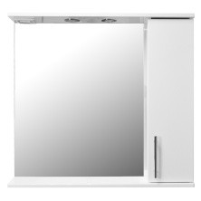 Loranto Зеркало-шкаф Karina 80 80х74 см, с подсветкой, правостороннее, белое (CS00086510)