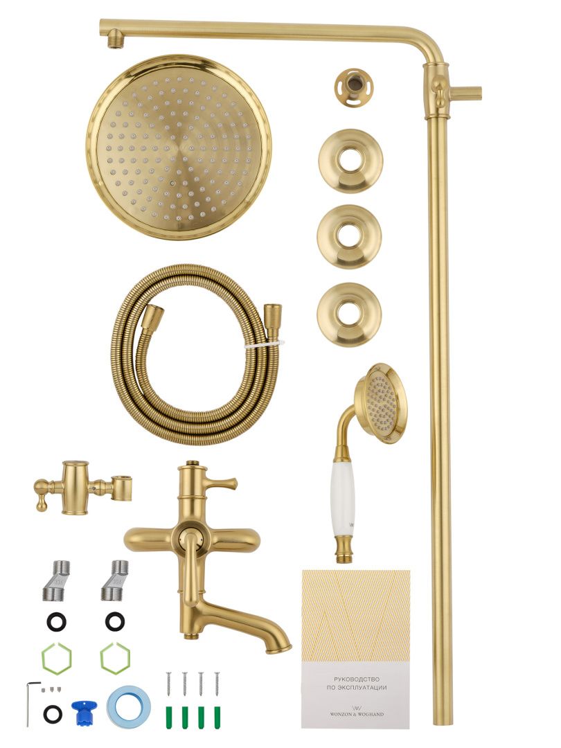 Приобрести душевая система wonzon & woghand steam, брашированное золото (ww-88739008-bg)