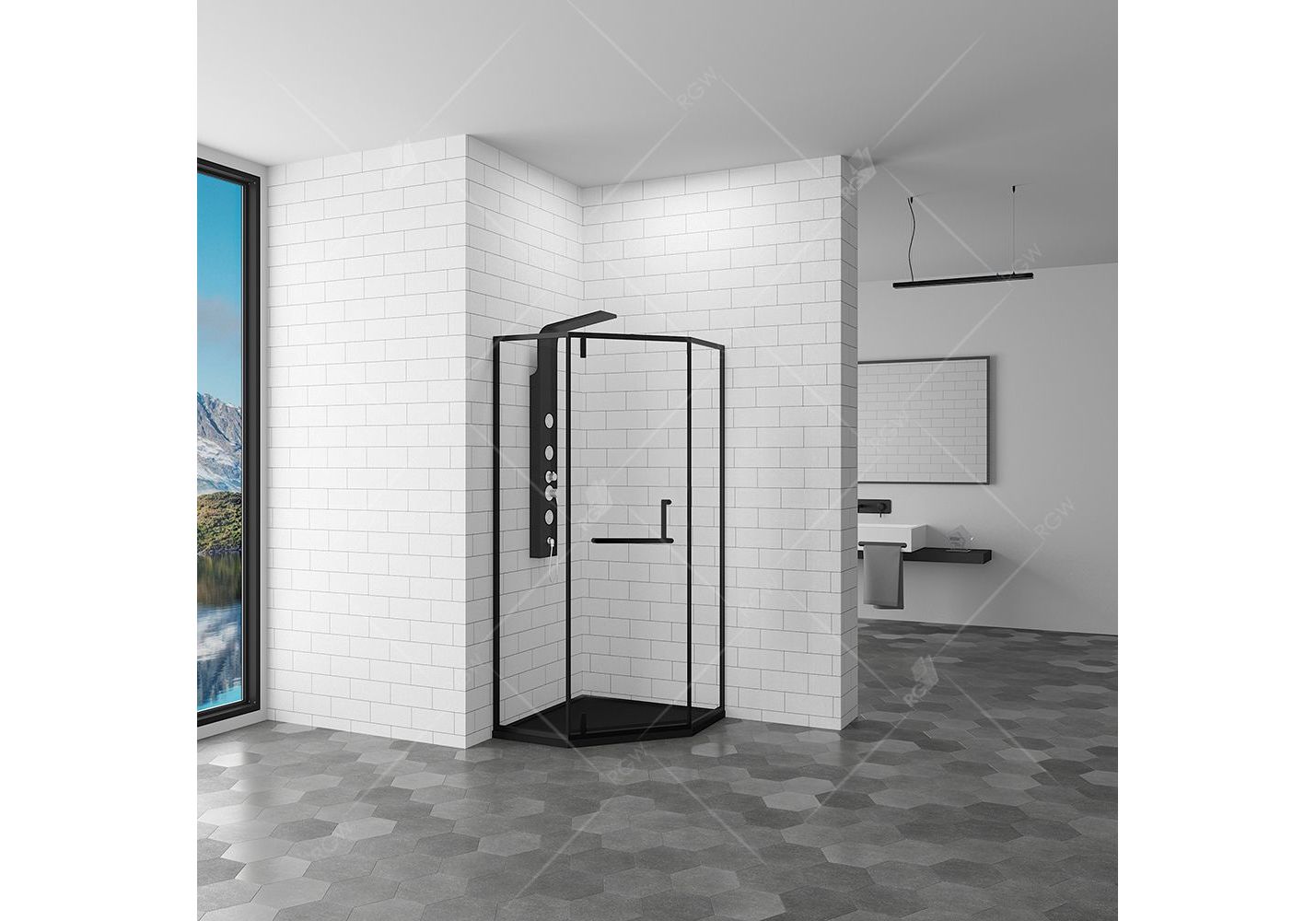 Приобрести душевое ограждение rgw ho-084 b 90х90, сатин, 350608499-24