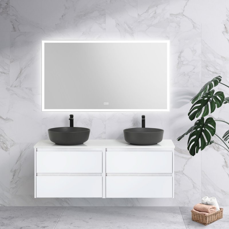 Приобрести belbagno тумба со столешницей kraft 120 см, подвесная bianco opaco