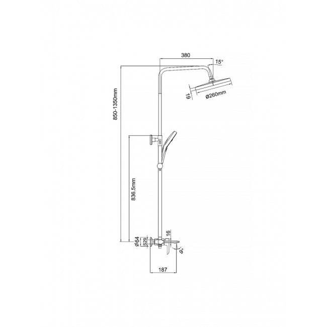 Приобрести gappo душевая система g2403-8 с изливом, белый\хром 35949