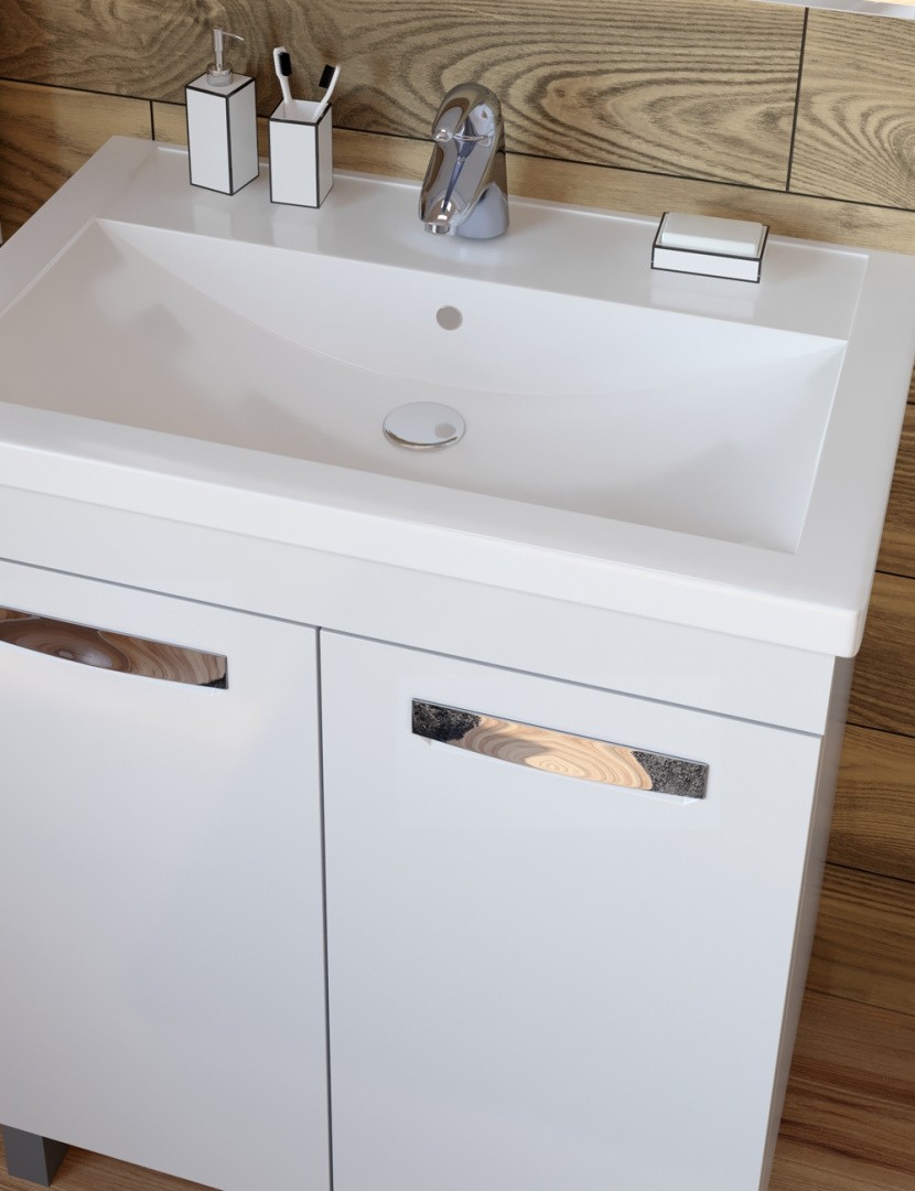 Приобрести vigo тумба с раковиной plaza 70см, 2 дверцы, напольная, белая tn.pla.fos.70.2d