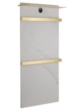 Полотенцесушитель электрический с каменной плитой Белый мрамор WONZON & WOGHAND STUTTGART, Брашированное золото (WW-A504W-BG)