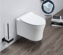 Унитаз подвесной безободковый с сиденьем CeramaLux RIMLESS B2347