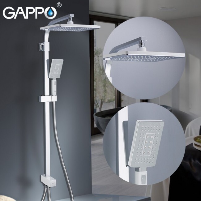 Приобрести gappo душевая система g2408-8 без излива, белый\хром 30039