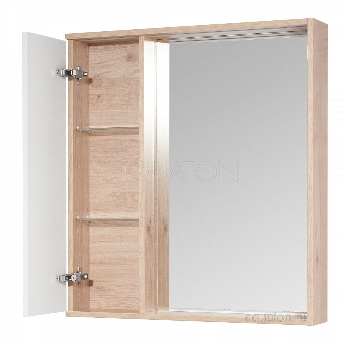 Приобрести зеркало-шкаф акватон бостон 75 см дуб светлый 1a240302bn010