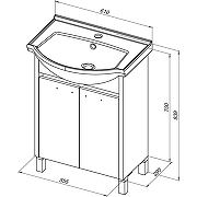 Приобрести aquanet тумба с раковиной донна 60 см, белая глянец