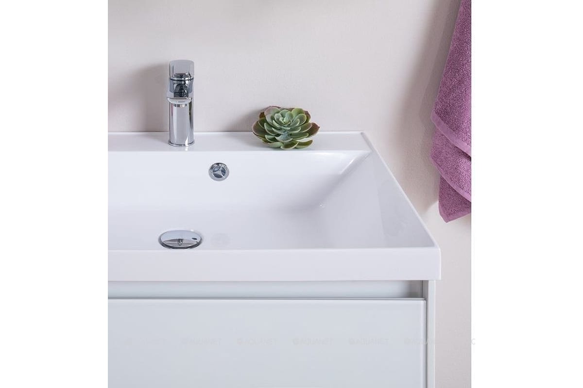 Приобрести aquanet тумба с раковиной гласс 80 см, белая