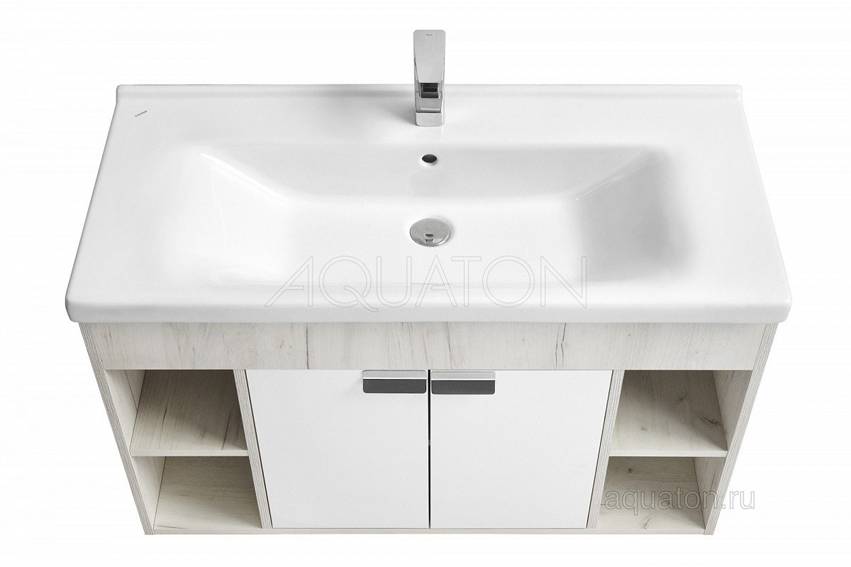 Приобрести акватон флай 100 тумба белая, дуб крафт